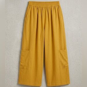 NWT Rhea Bohemian Mustard 100% Cotton Wide Leg Pants